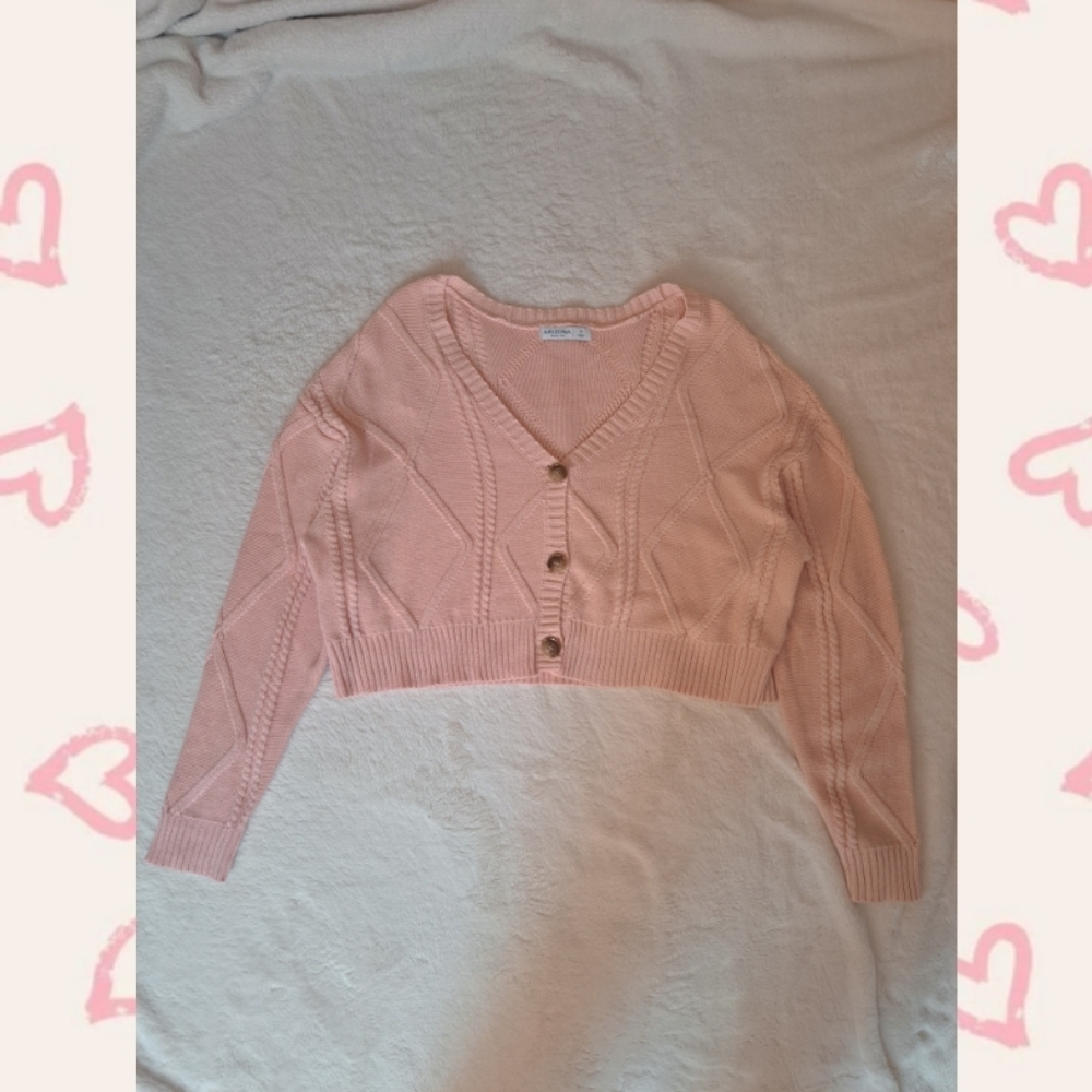 Cropped Pink Cardigan - Arizona Jean Company